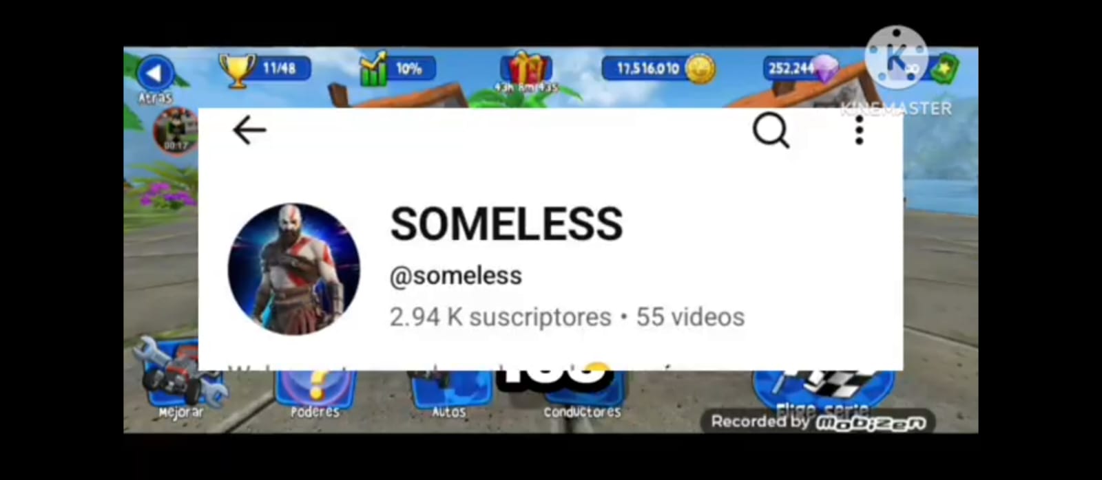 The removed SOMELESS YouTube channel — @someless, 2.94K subscribers, 55 videos